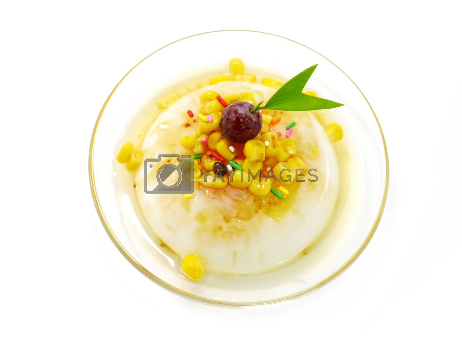 Royalty free image of Agar dessert with fresh corn. by Noppharat_th