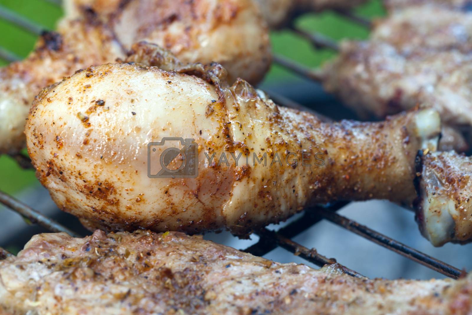 Royalty free image of barbecue with delicious grilled meat on grill  by wjarek