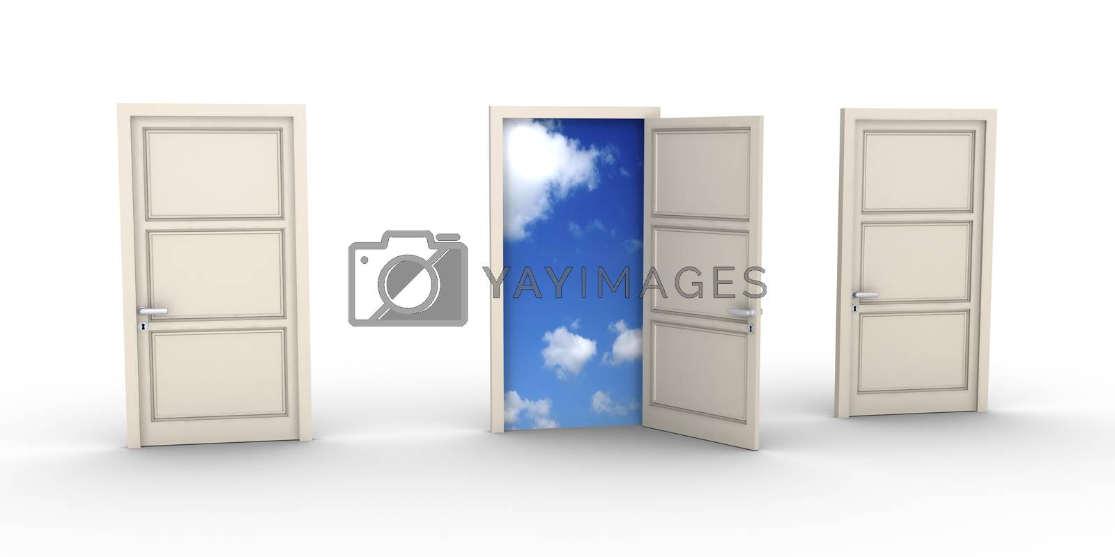 Royalty free image of Opened door leads to the sky by 6kor3dos