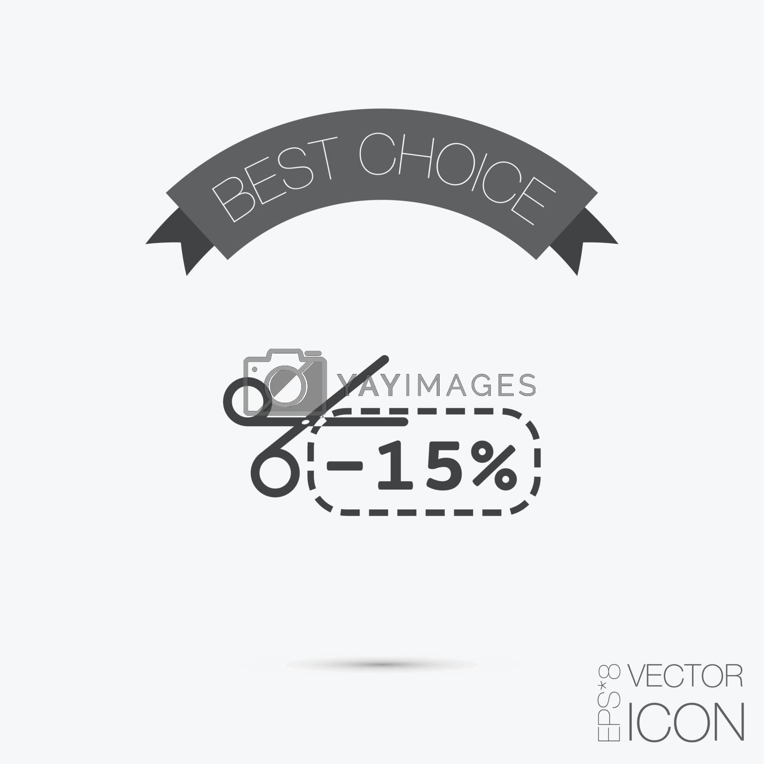 Royalty free image of discount coupon with scissors. symbol icon discounts on merchandise by LittleCuckoo