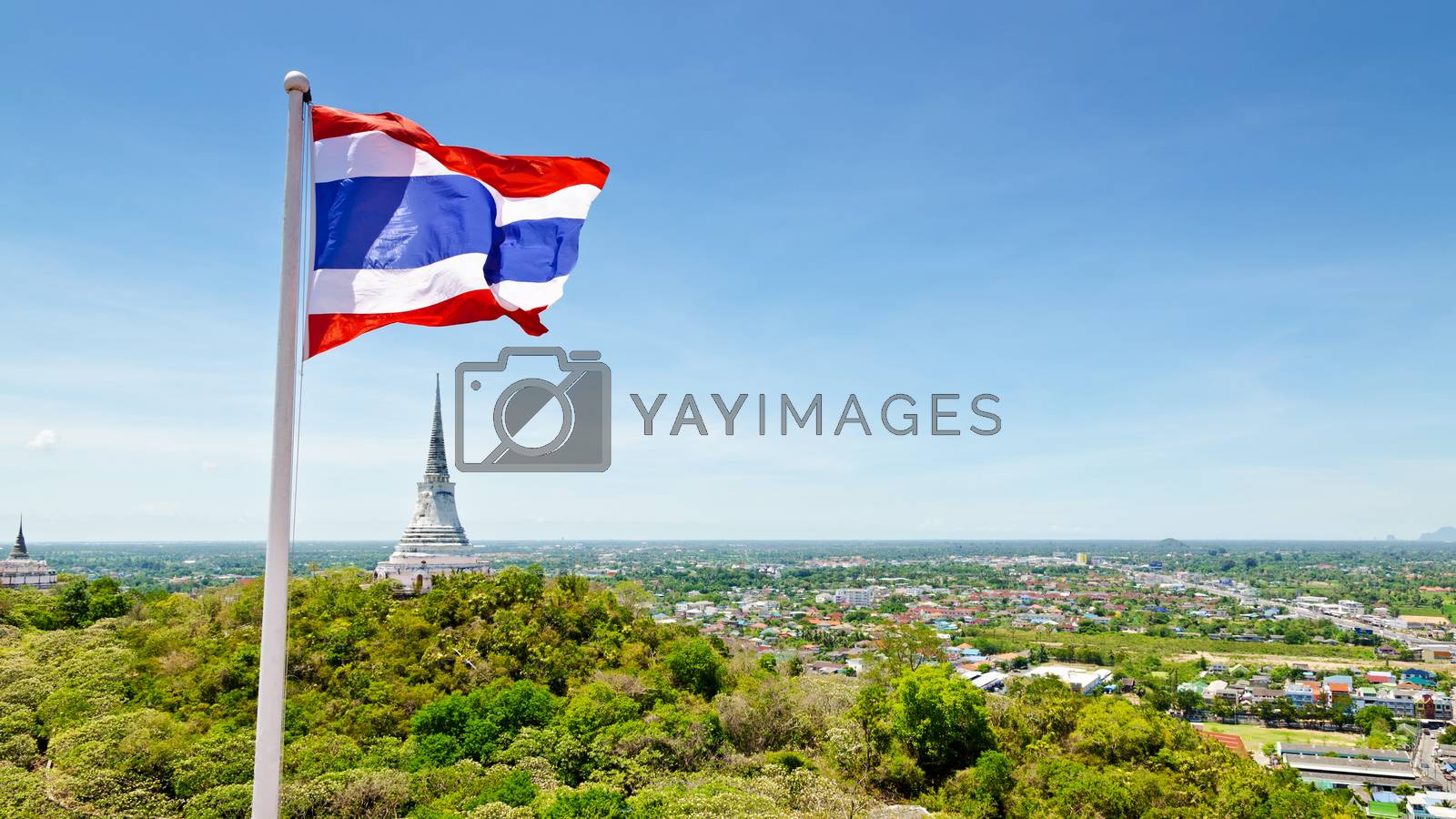 Royalty free image of Thai flag waving in the wind by Yongkiet