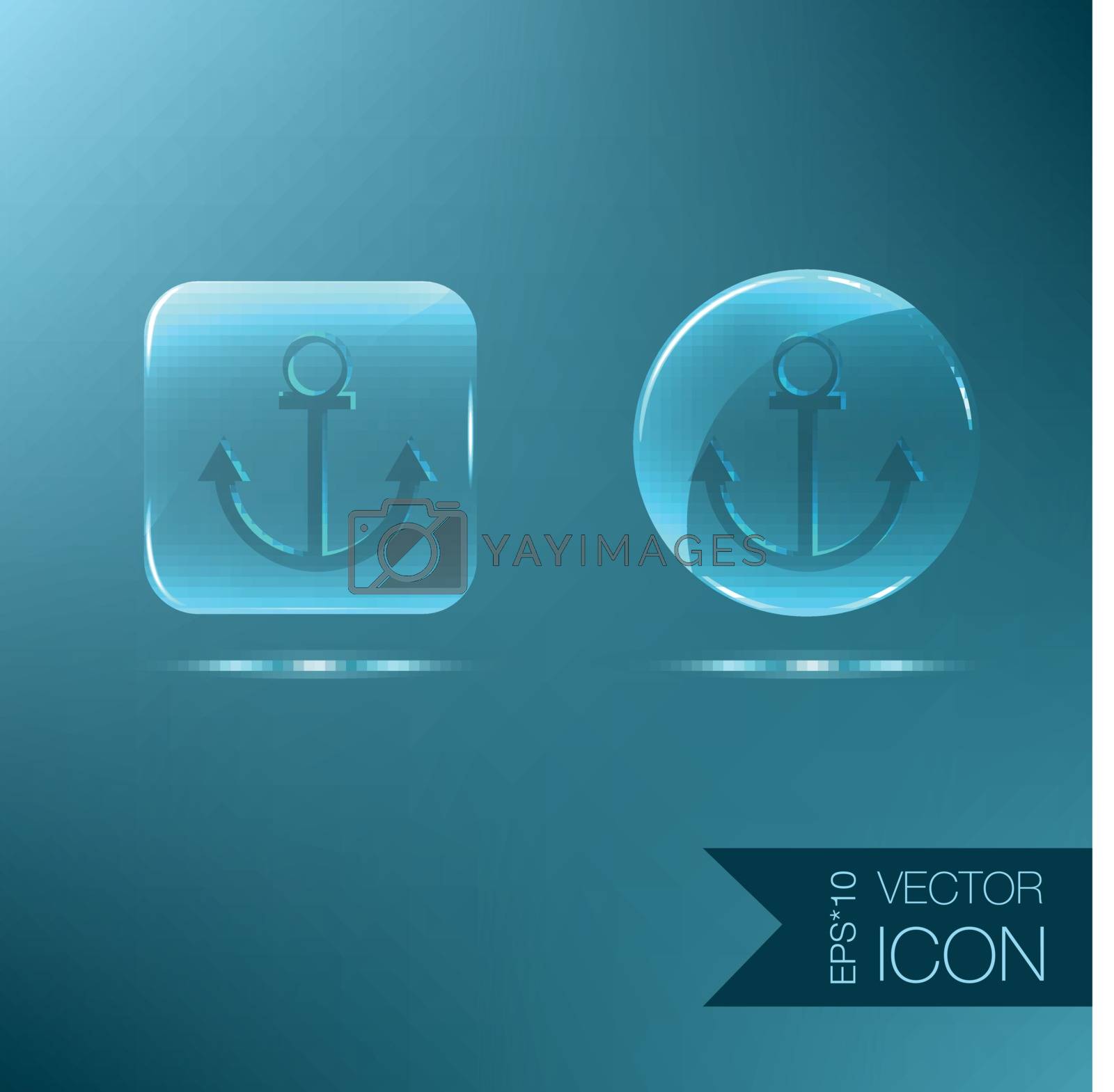Royalty free image of Nautical Anchor vector. anchor seafaring character. icon marine instrument by LittleCuckoo