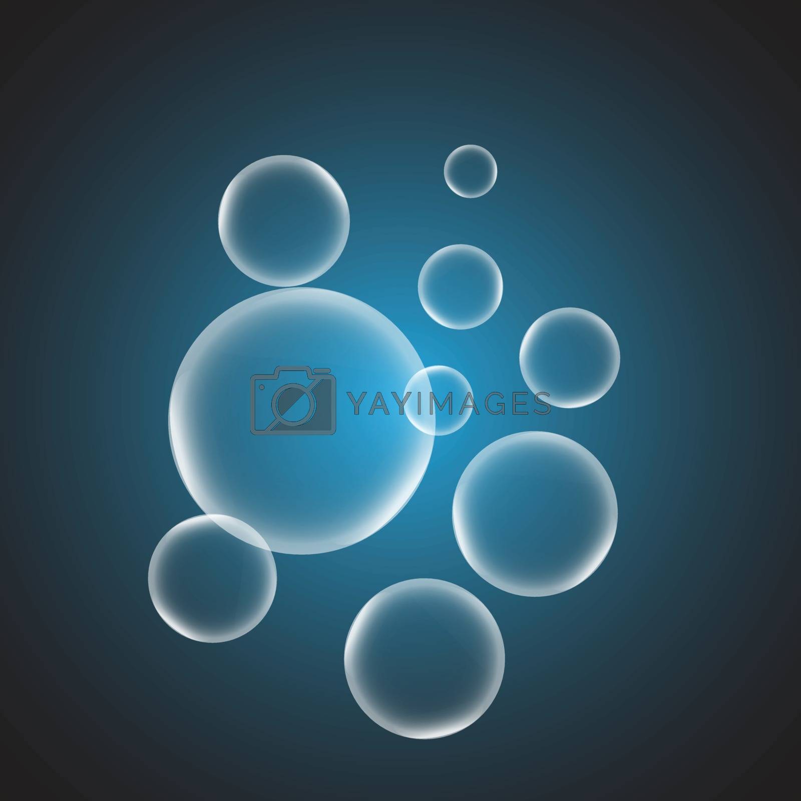 Royalty free image of Abstract background with blue glossy bubble by punsayaporn