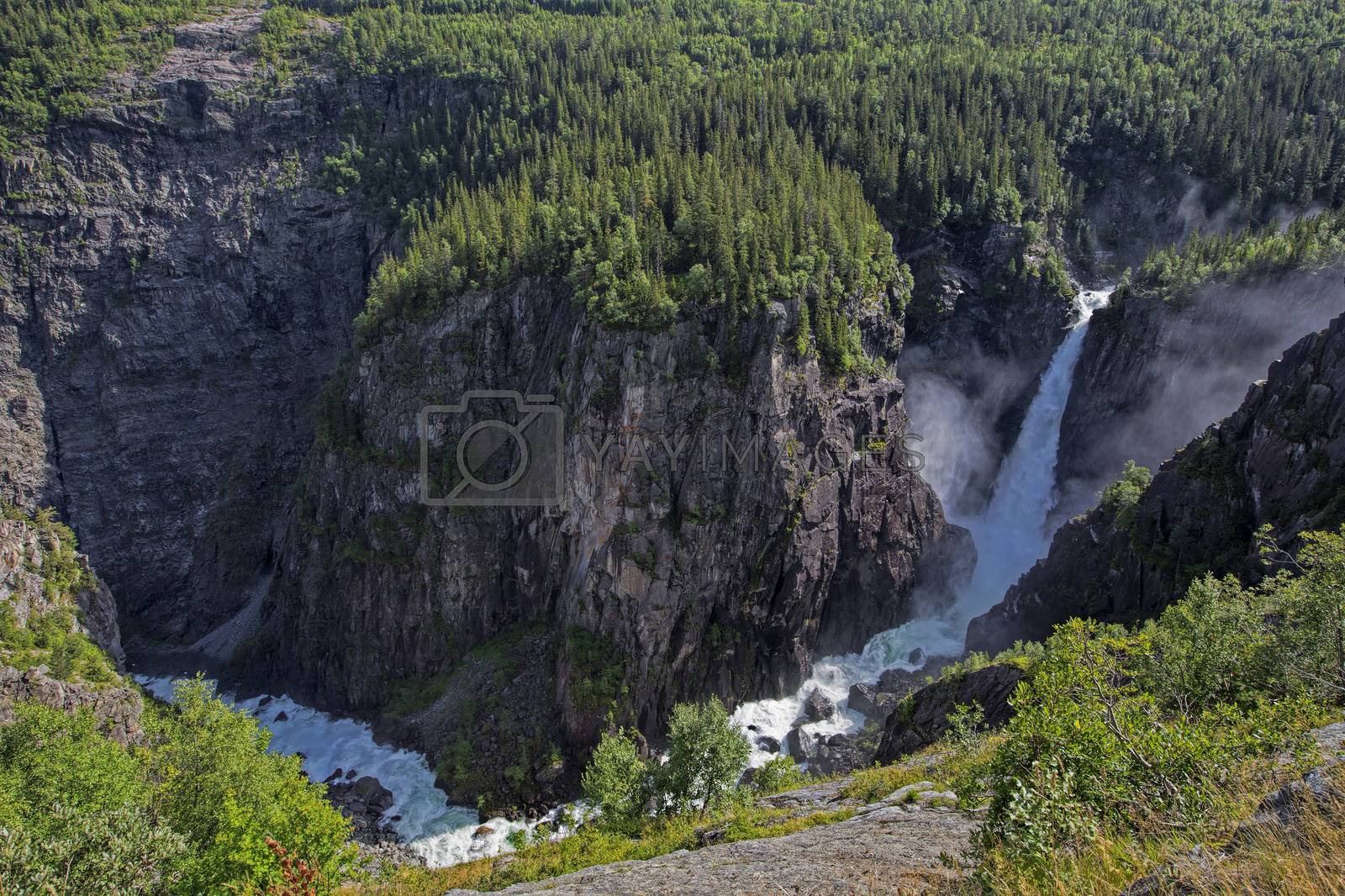 Royalty free image of Rjukanfossen from above by kjorgen