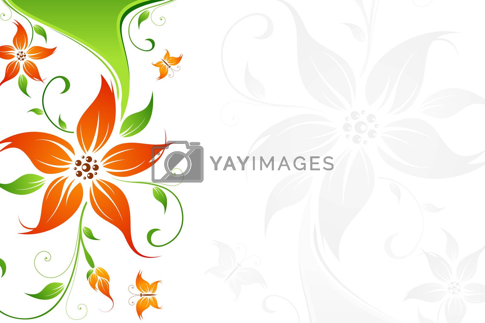 Royalty free image of Abstract vector flower background with butterfly by WaD