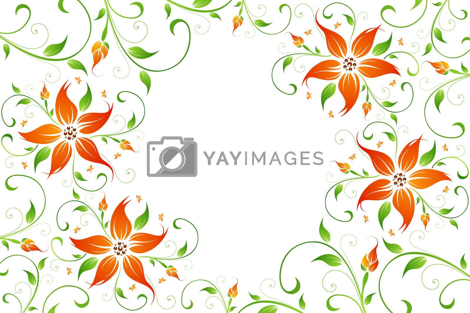Royalty free image of Abstract vector flower background with butterfly by WaD