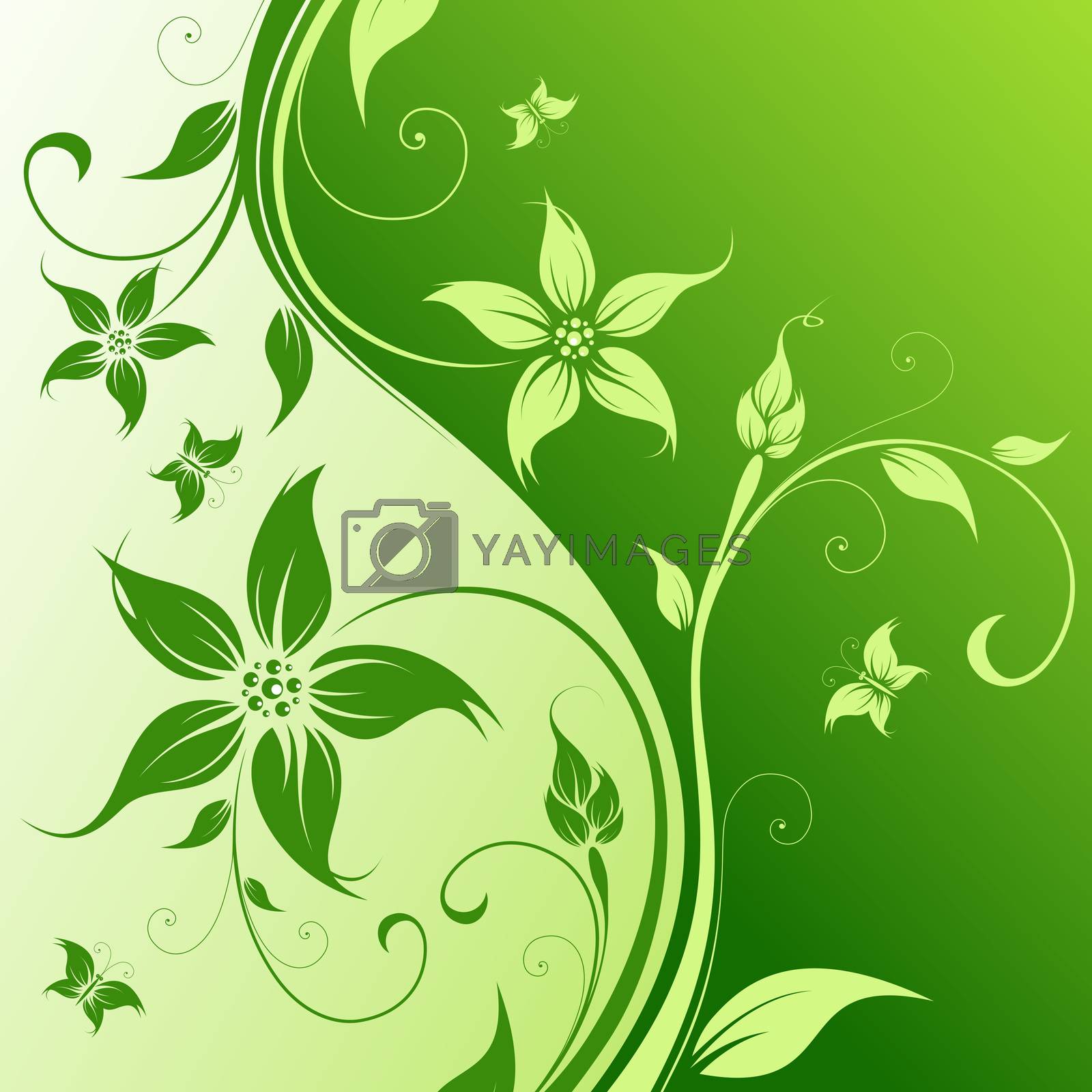 Royalty free image of Vector flower background with butterfly by WaD