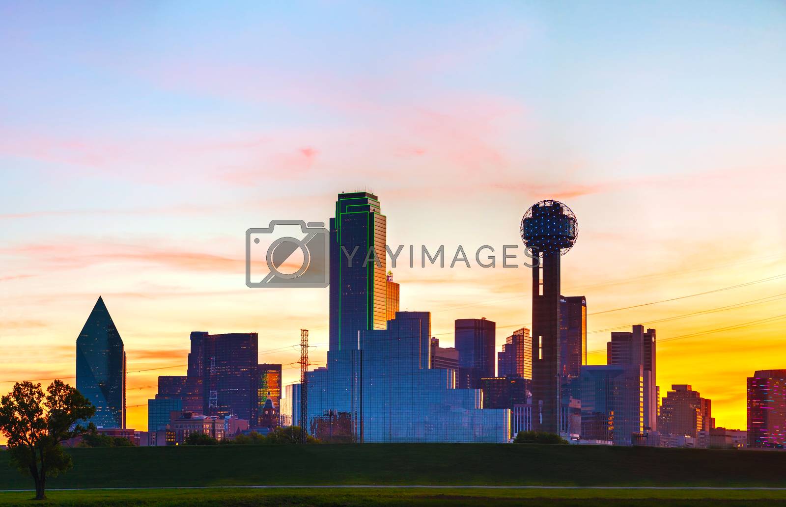 Royalty free image of Panoramic overview of downtown Dallas by AndreyKr