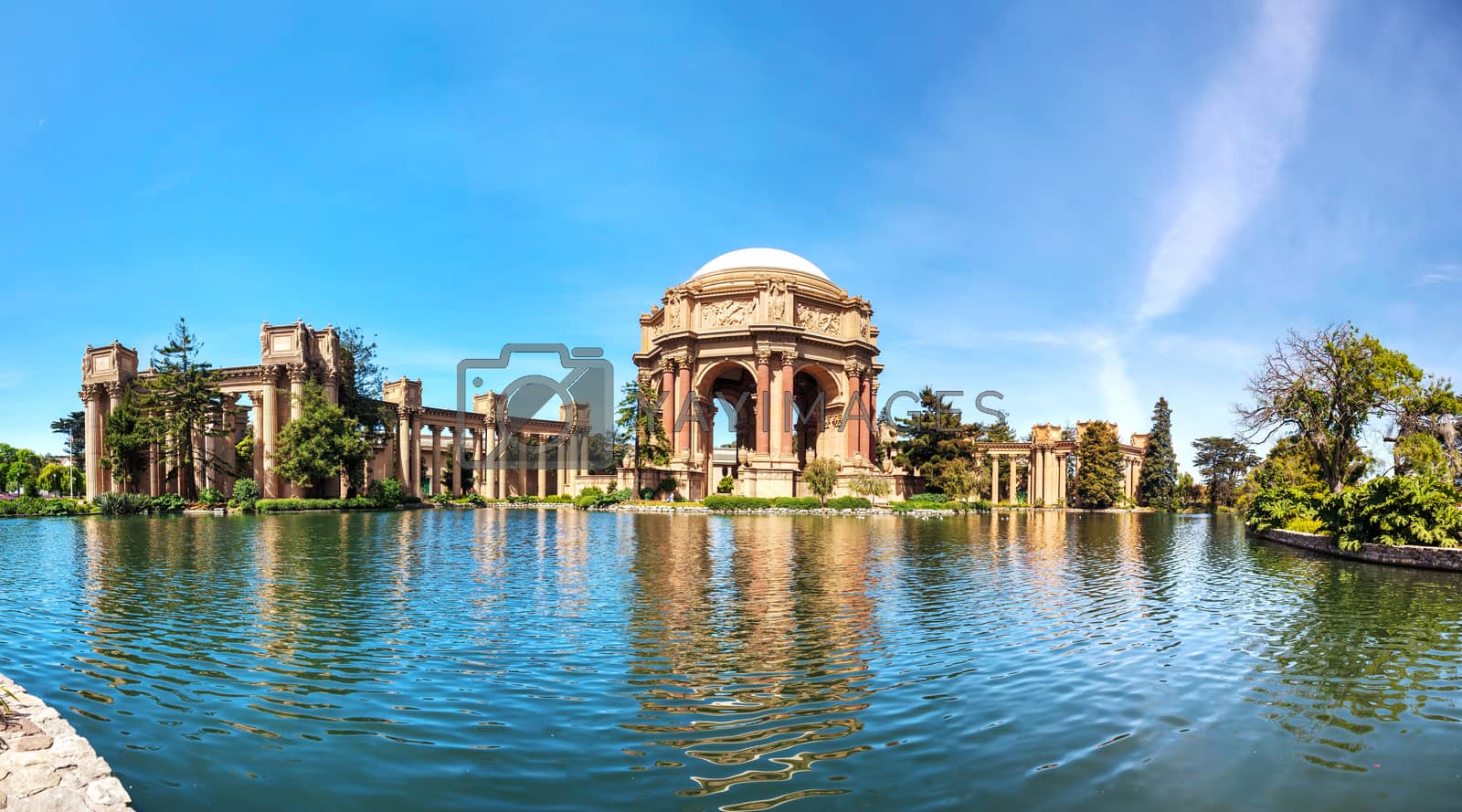 Royalty free image of The Palace of Fine Arts panorama in San Francisco by AndreyKr