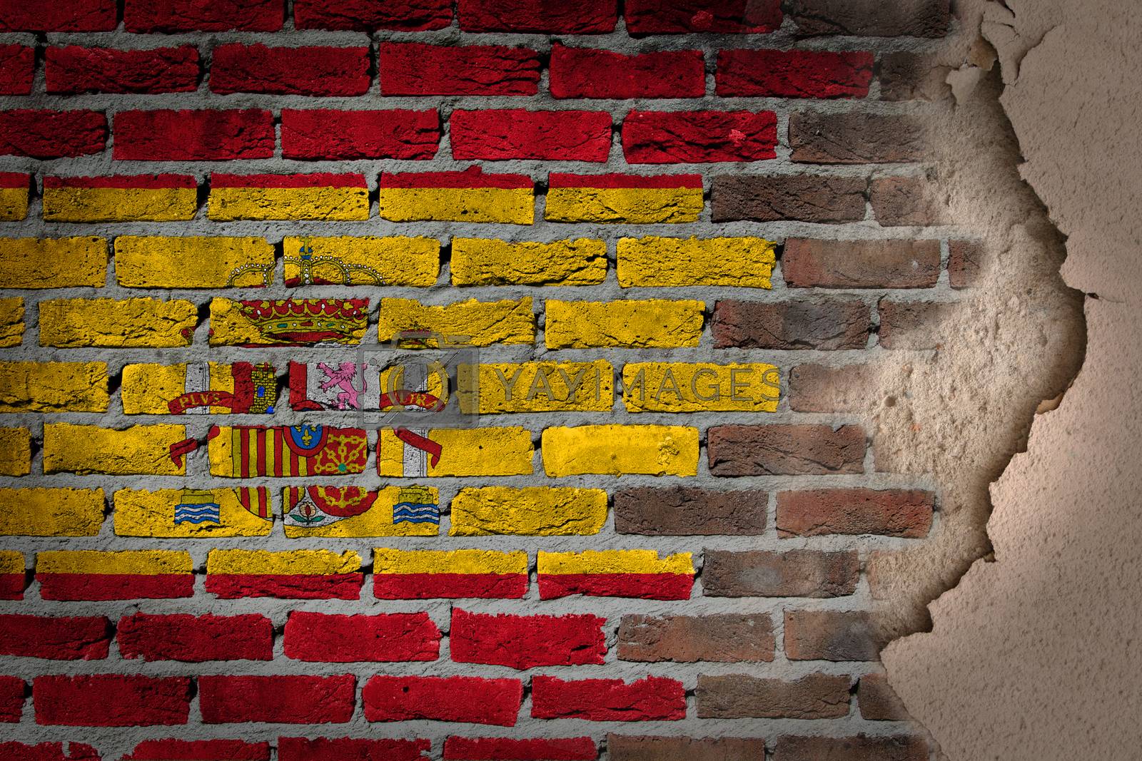 Royalty free image of Dark brick wall with plaster - Spain by michaklootwijk