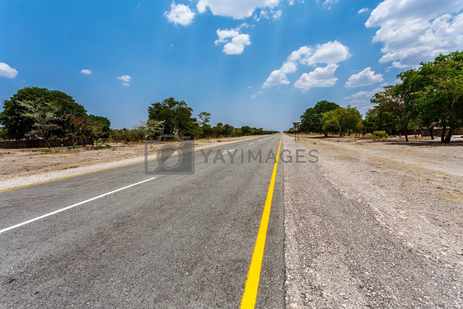 Royalty free image of Endless road with blue sky by artush