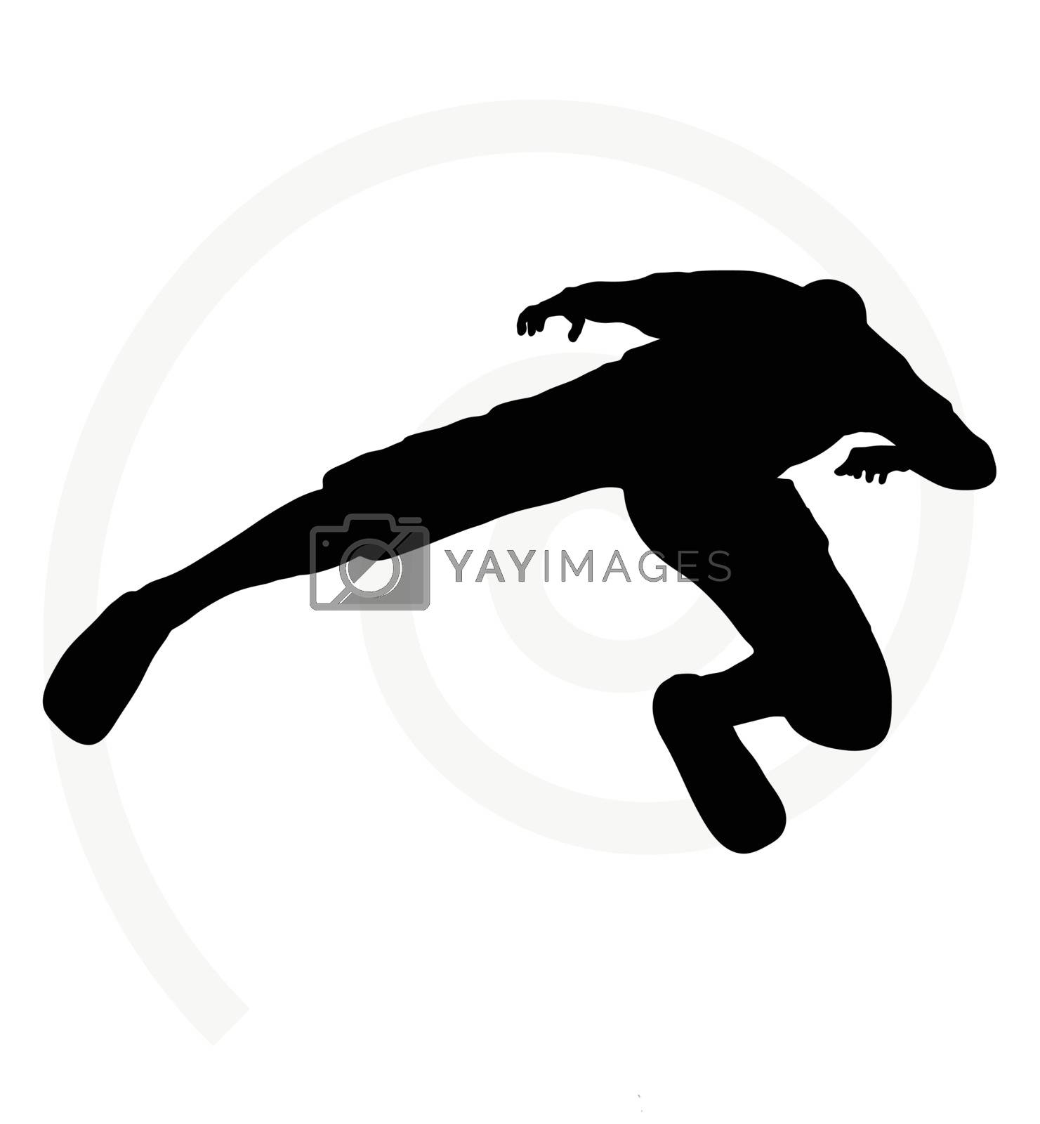 Royalty free image of illustration of senior climber man silhouette by Istanbul2009
