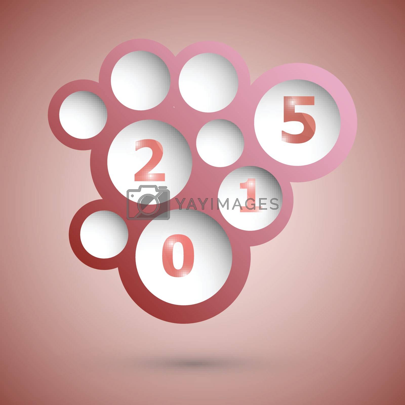 Royalty free image of 2015 with abstract red speech bubble background by punsayaporn