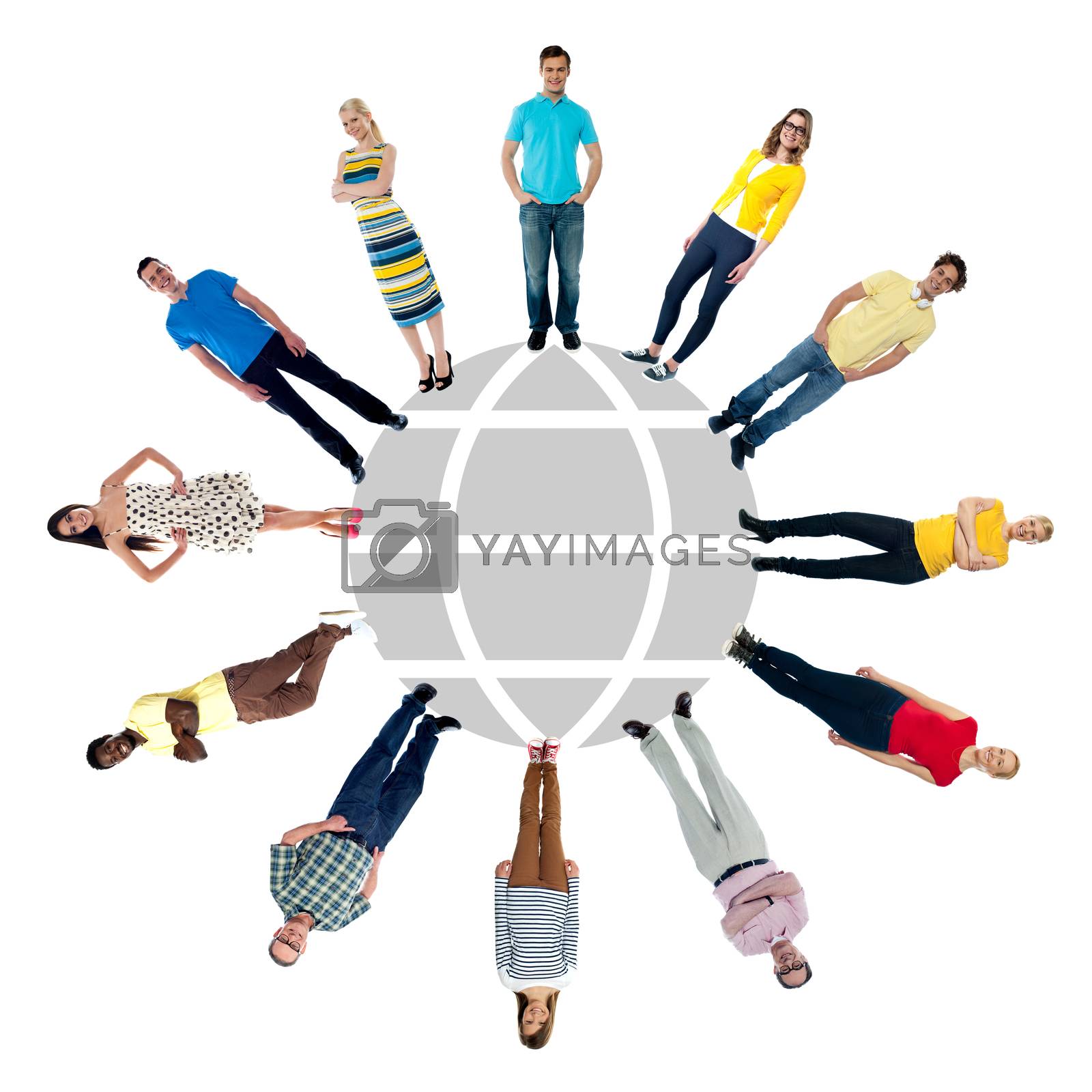 Royalty free image of Group of people standing in a circle by stockyimages