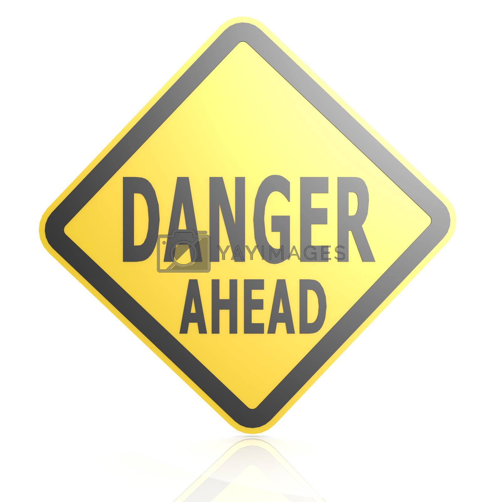 Royalty free image of Danger ahead road sign by tang90246
