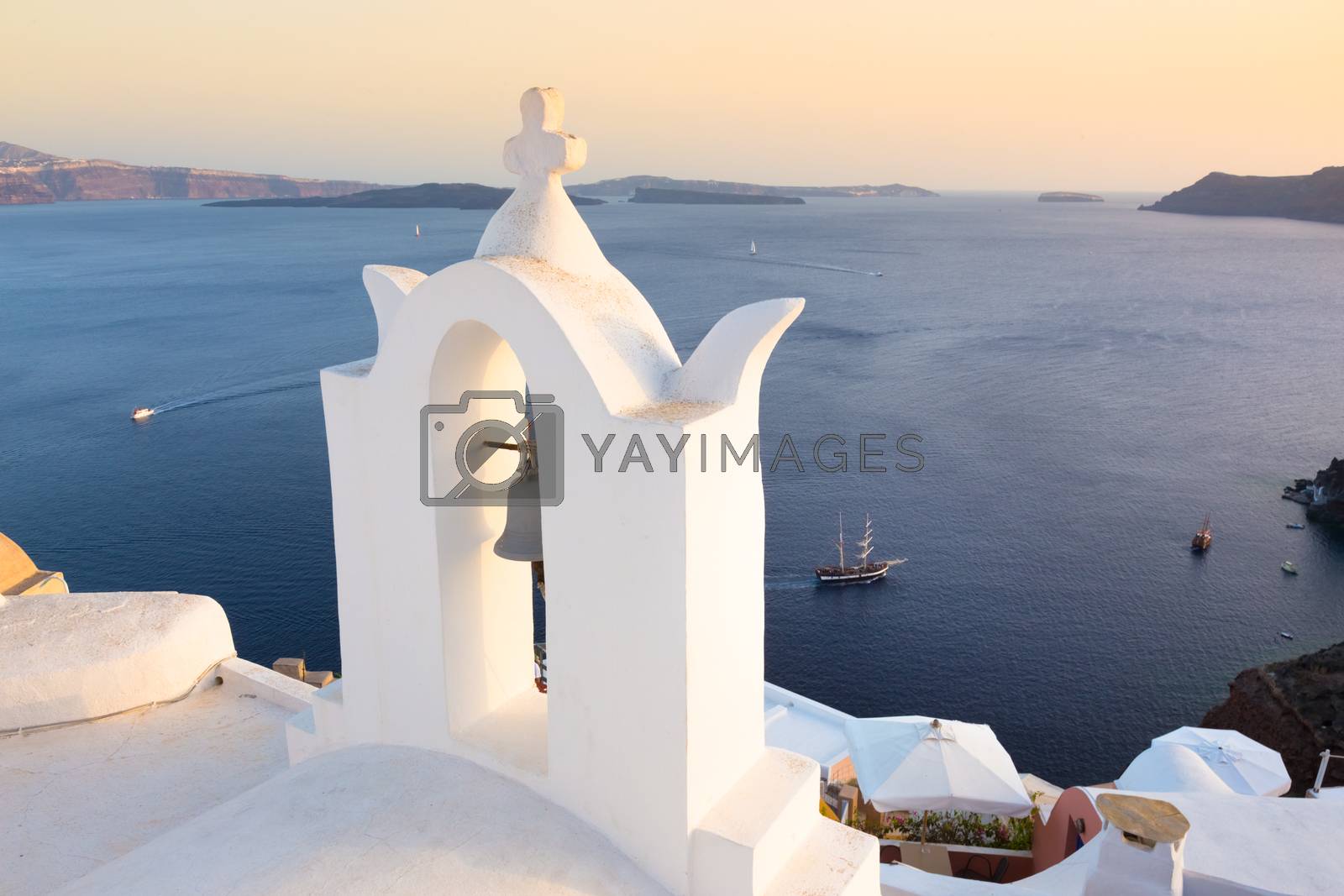 Royalty free image of Bell tower in Oia, Santorini island, Greece. by kasto