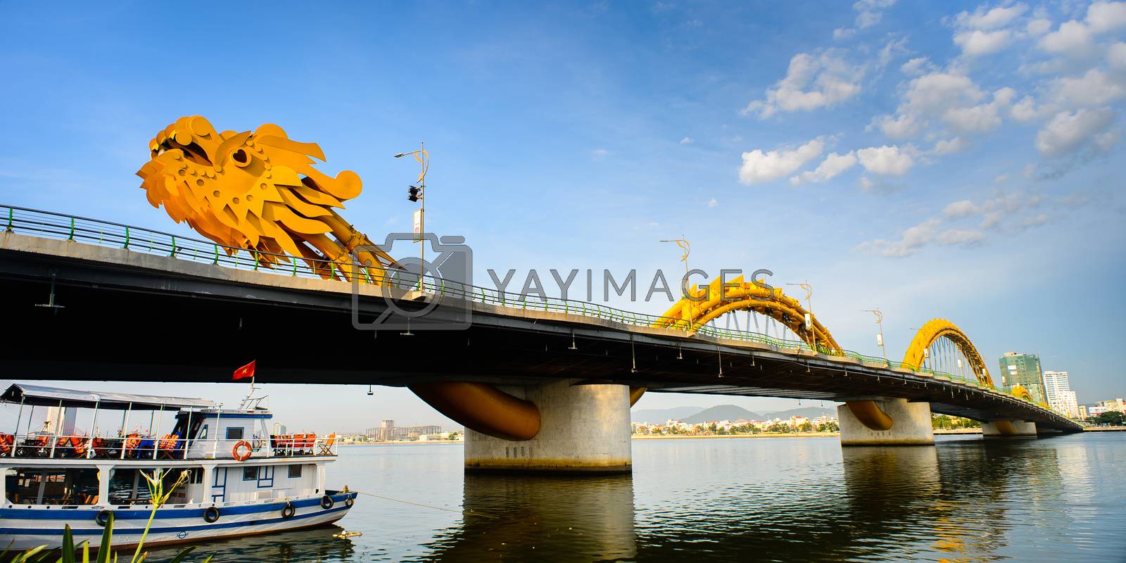 Royalty free image of Dragon bridge cross Han river at Danang city by Komngui