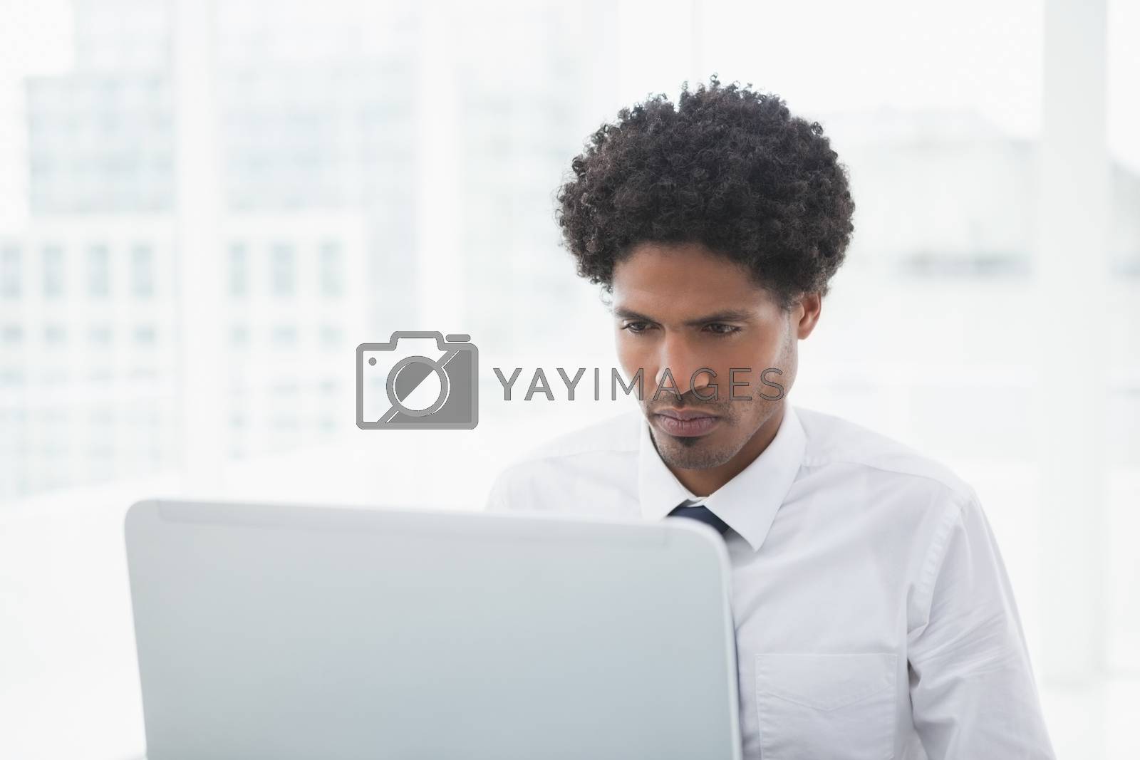 Royalty free image of Concentrated businessman looking his laptop by Wavebreakmedia