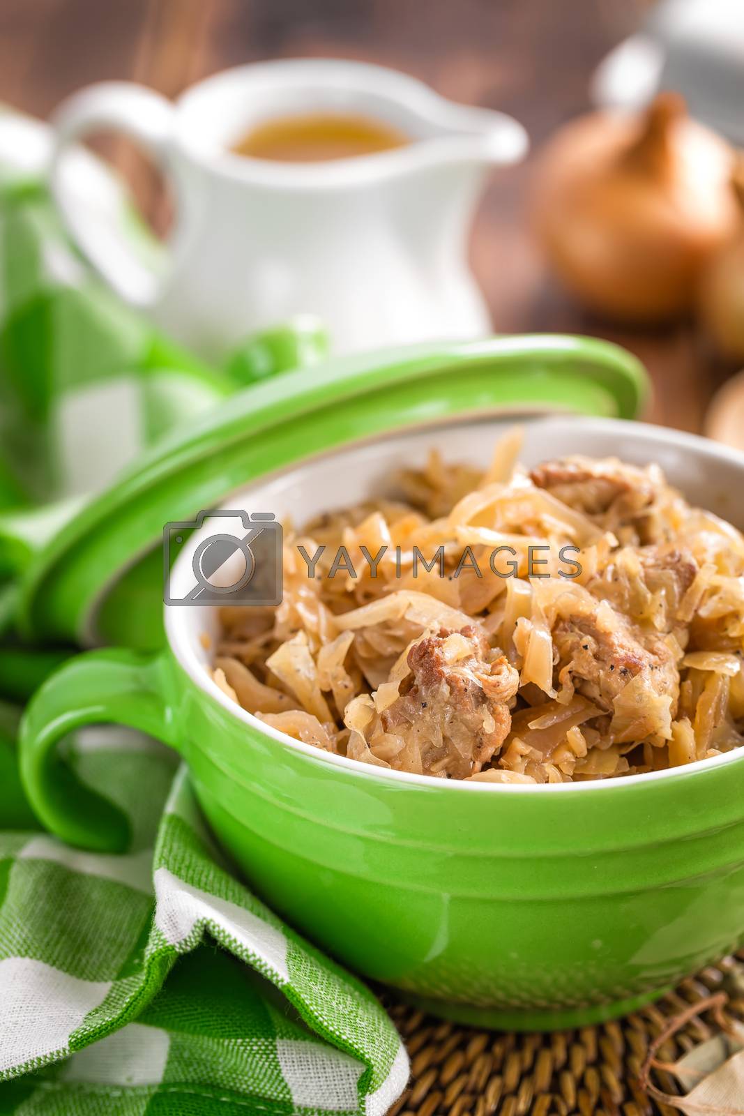 Royalty free image of Braised cabbage with meat by yelenayemchuk