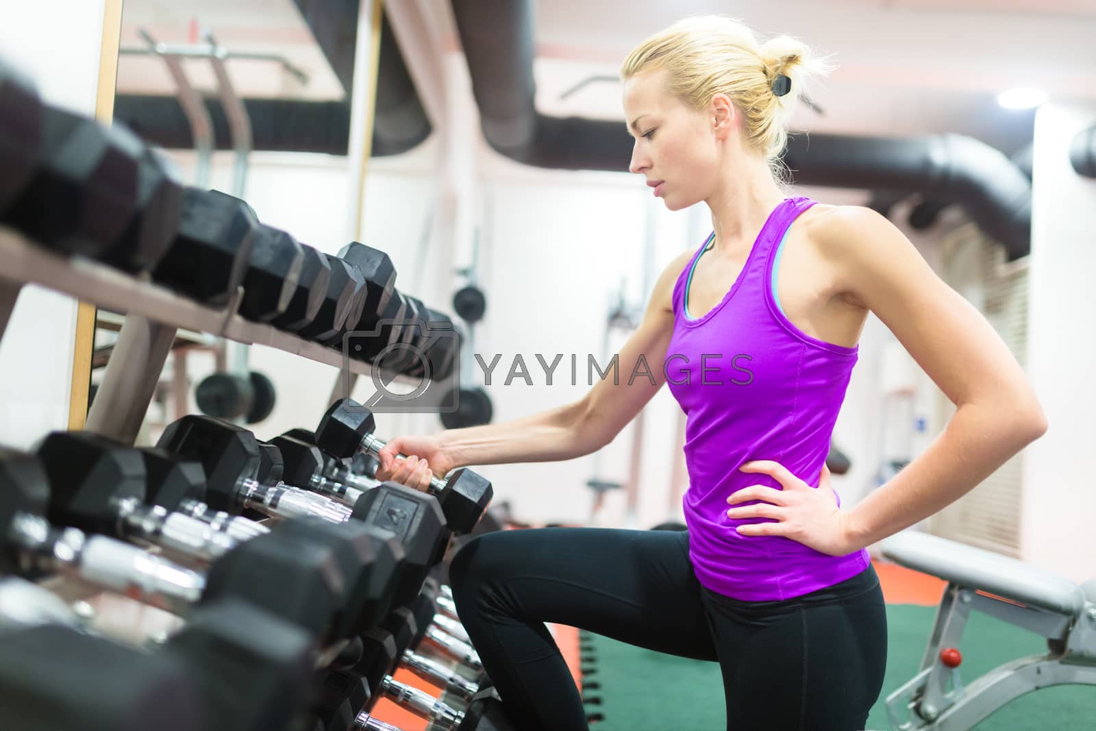 Royalty free image of Lady in  gym studio. by kasto
