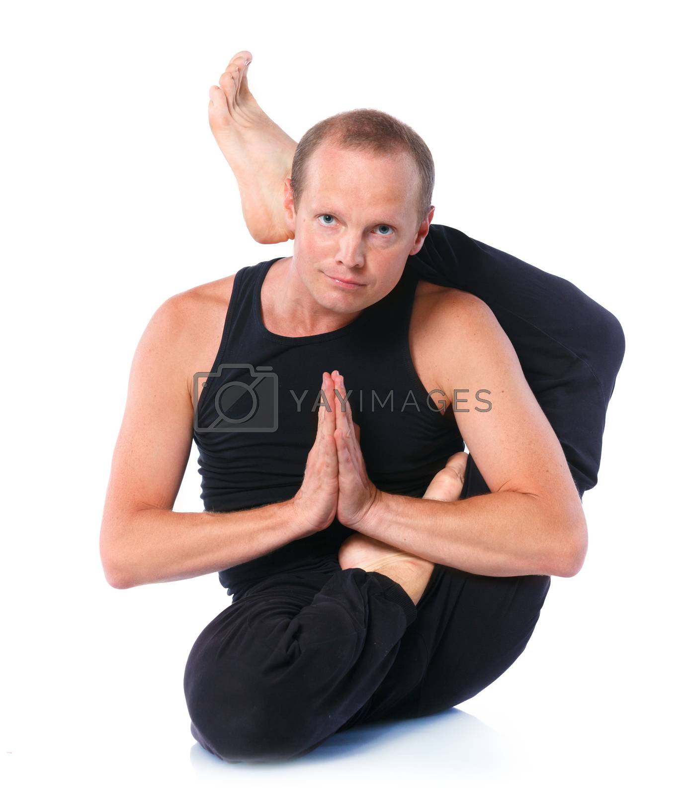 Royalty free image of Man doing yoga by maxoliki