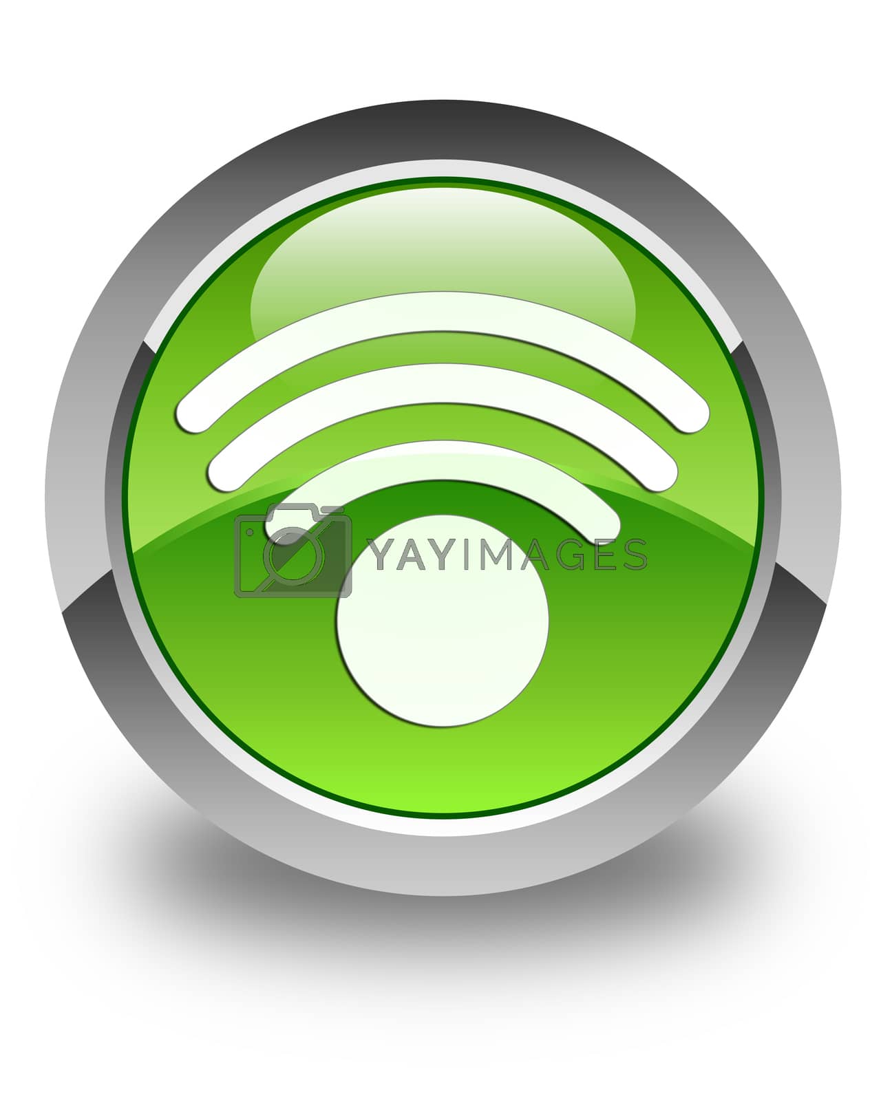 Royalty free image of Wifi signal icon glossy green round button by faysalfarhan