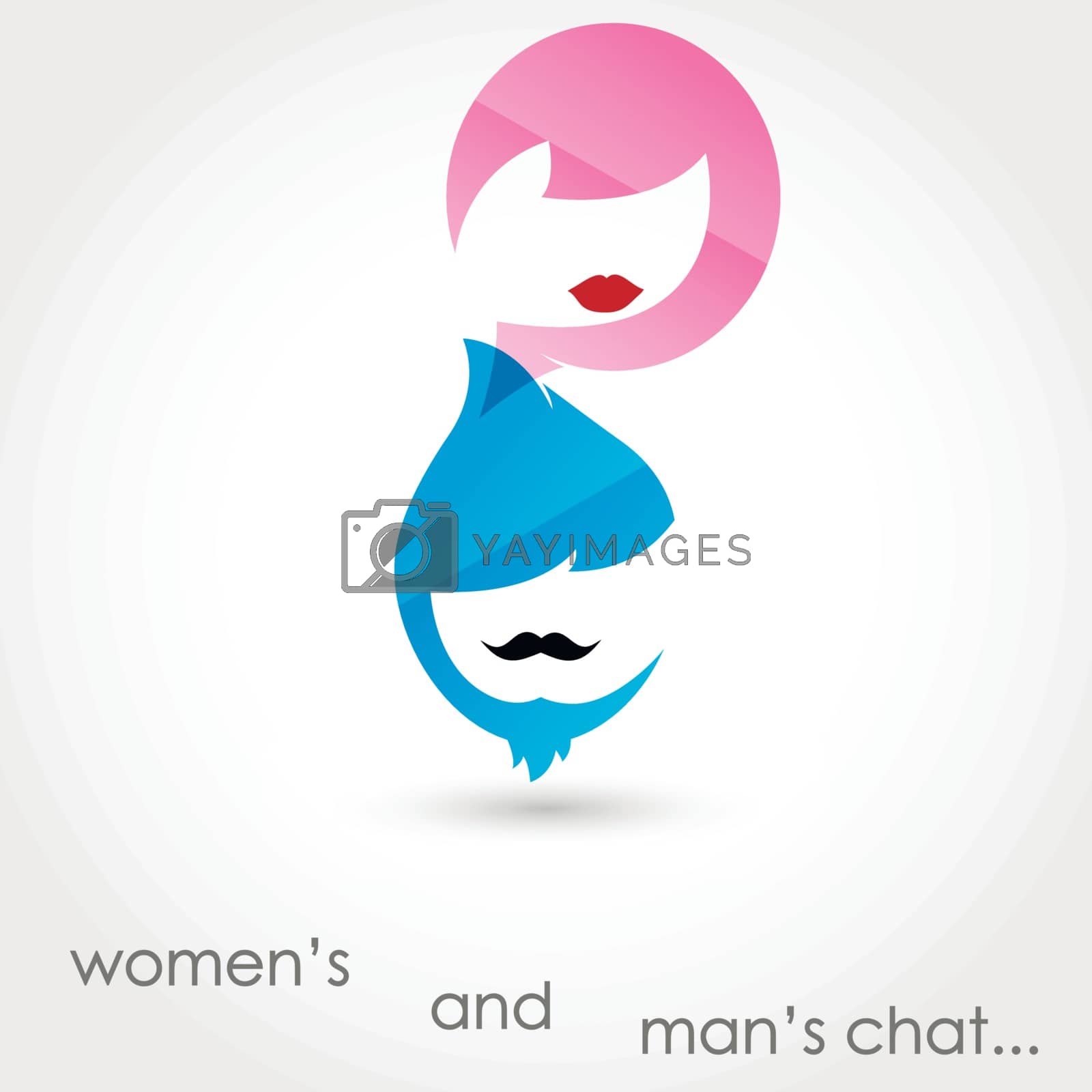 Royalty free image of Man's and women's chat by Coline