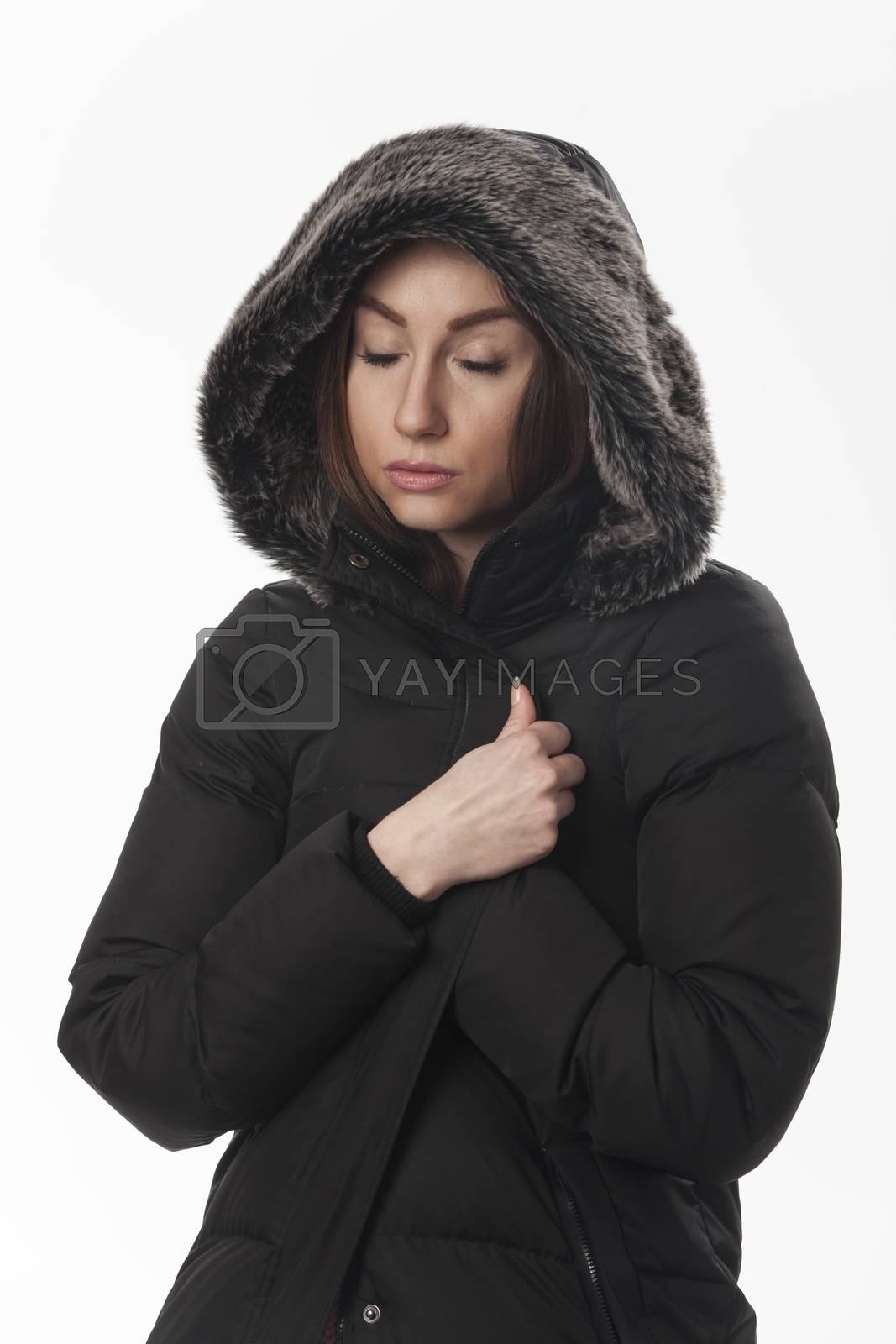 Royalty free image of woman in a winter parka  by bernjuer