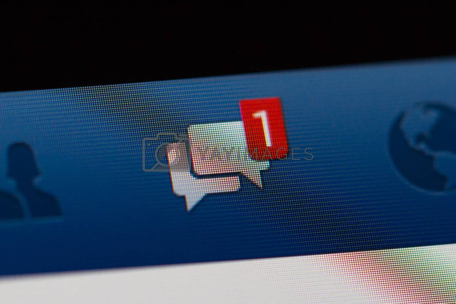 Royalty free image of Facebook Notification of Messages by niglaynike