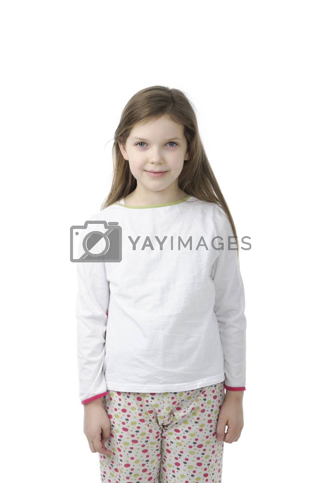 Royalty free image of Little girl in nightwear on white by velkol