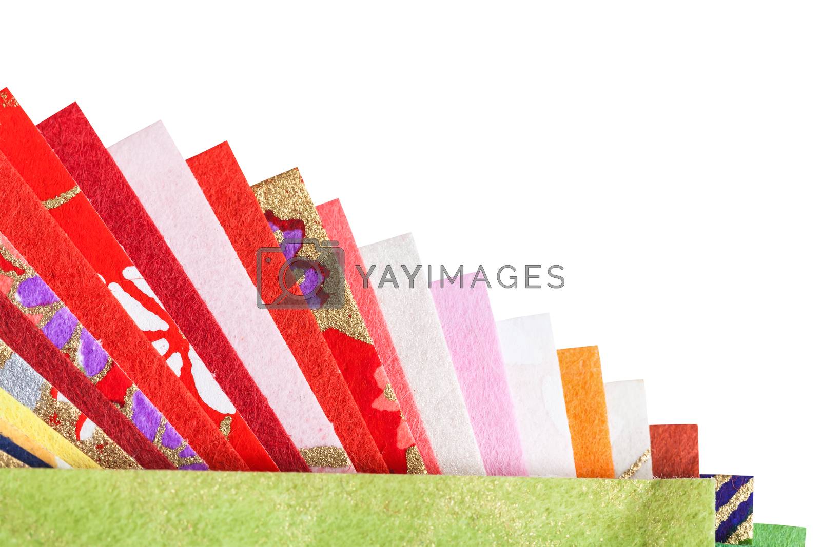 Royalty free image of Abstract colorful origami paper pattern texture stacked layer re by FrameAngel