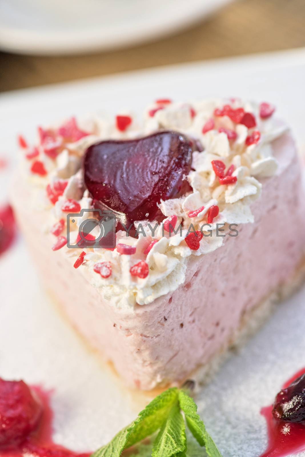 Royalty free image of heart-shaped valentine cake by rusak