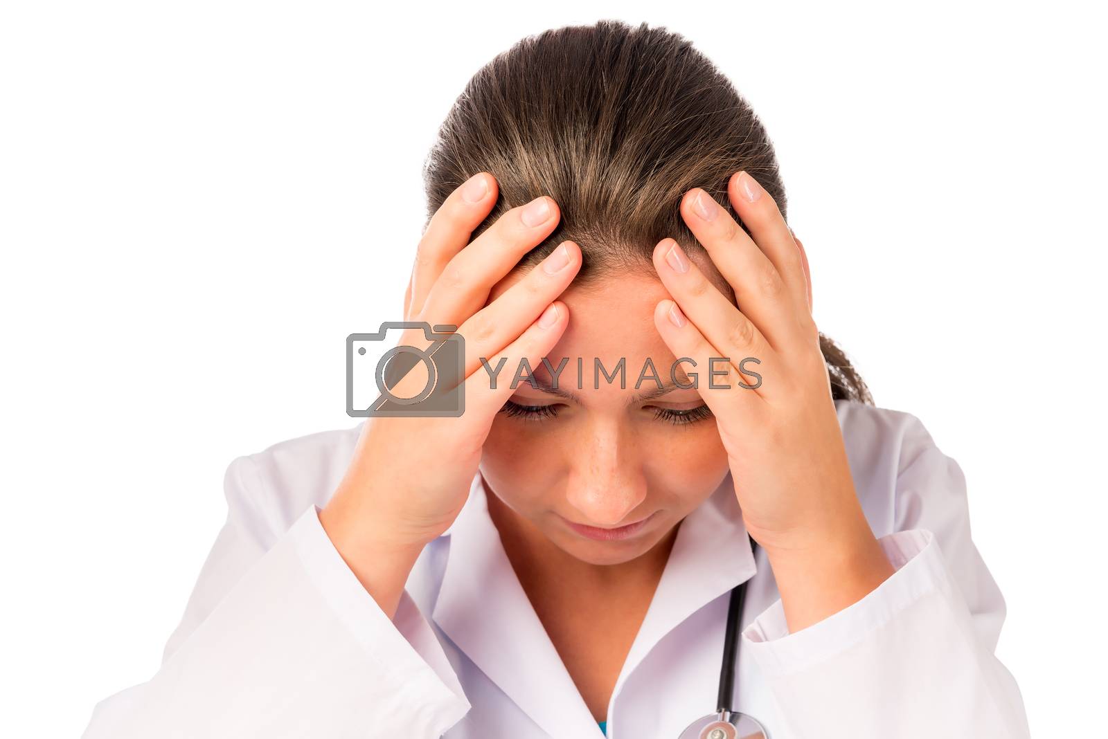Royalty free image of trouble at work. Portrait of a frustrated of the doctor by kosmsos111