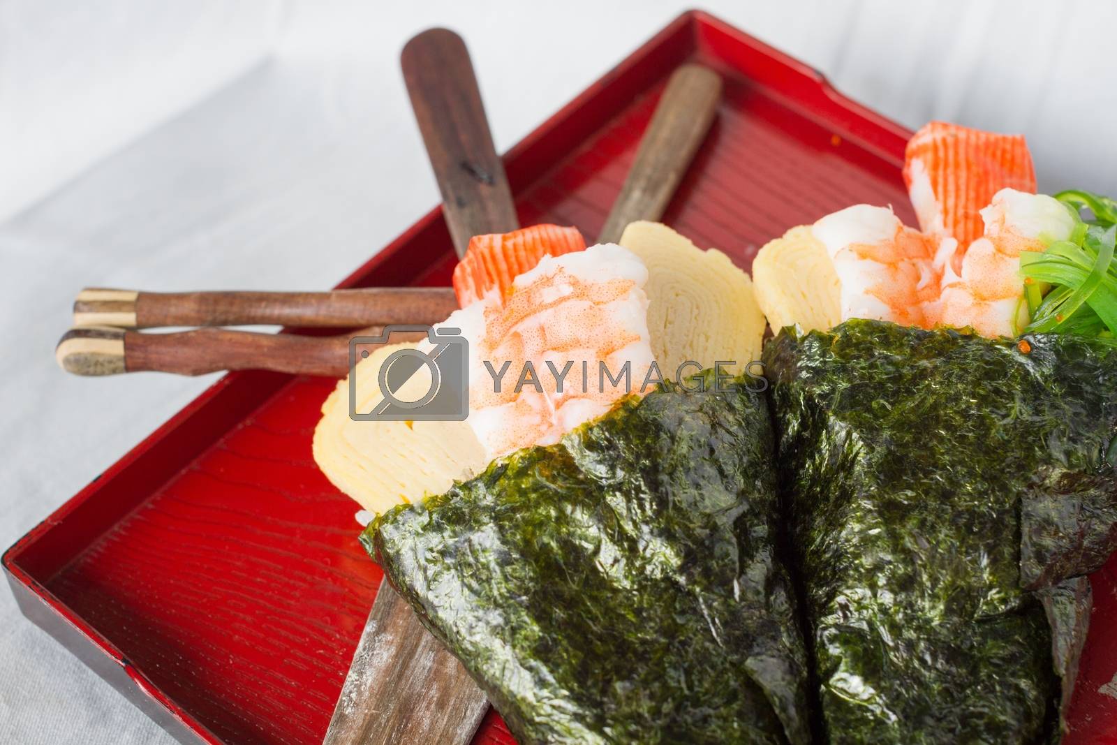 Royalty free image of Temaki sushi cone by a3701027
