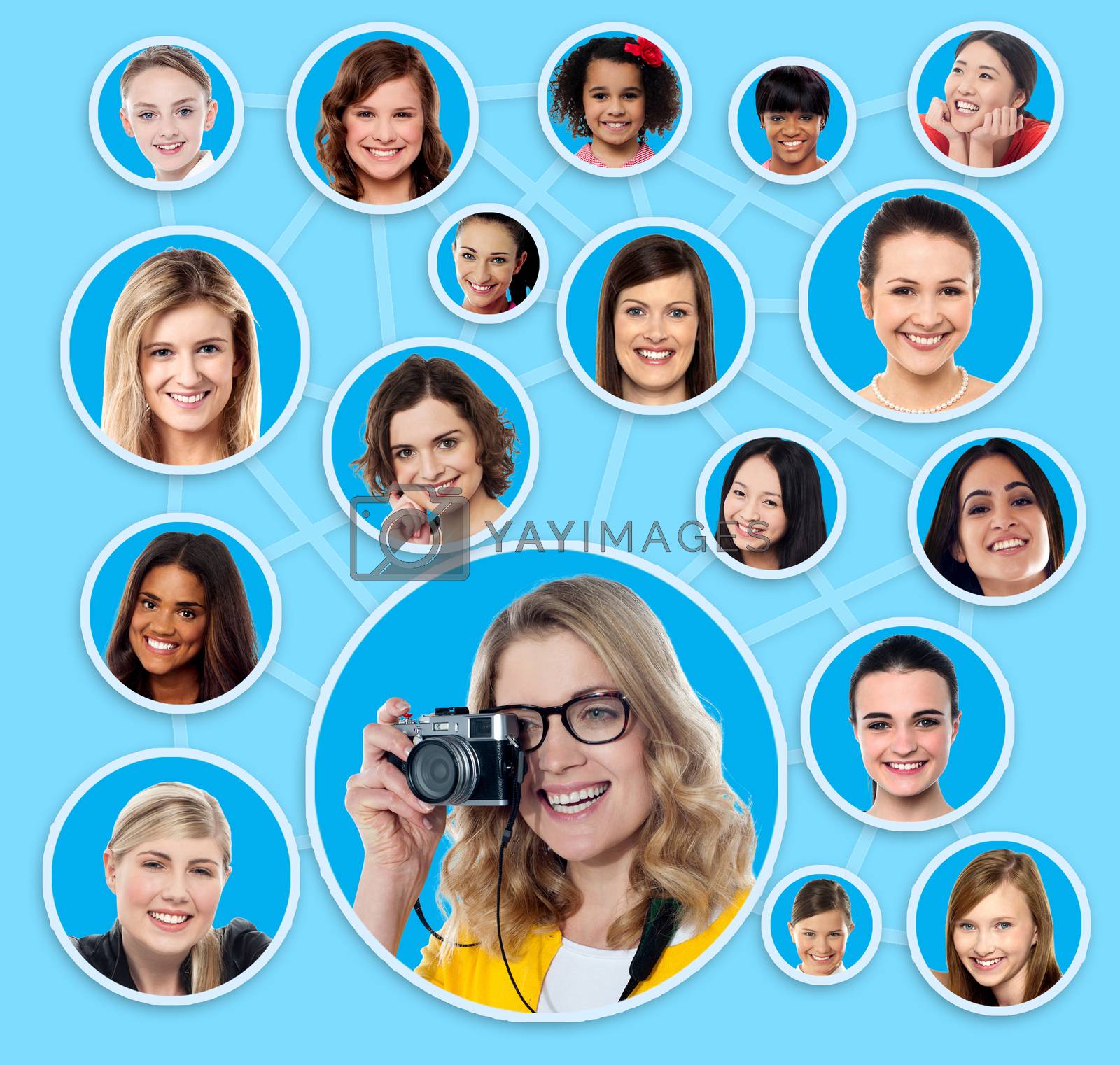 Royalty free image of Social network of a female photographer by stockyimages