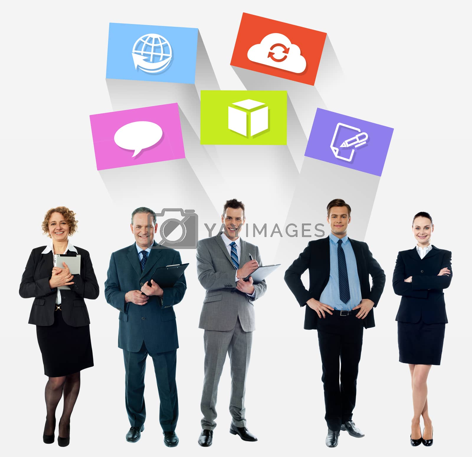 Royalty free image of Business collage, latest technology icons by stockyimages