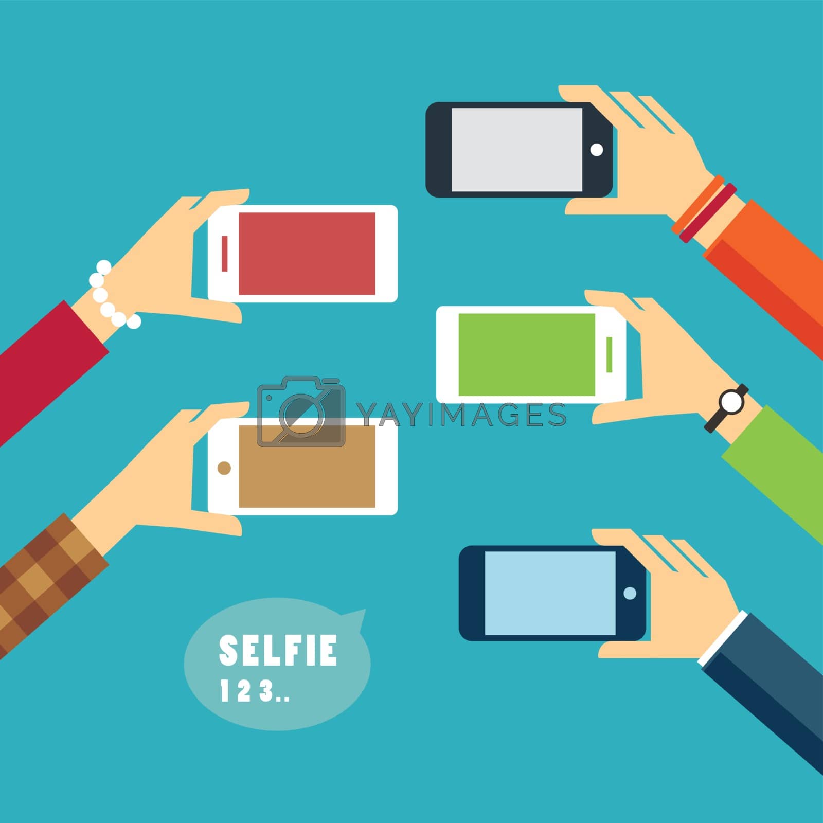 Royalty free image of taking a selfie photo flat design by kaisorn