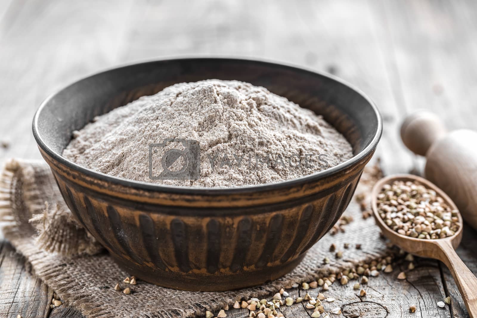 Royalty free image of Buckwheat flour by yelenayemchuk
