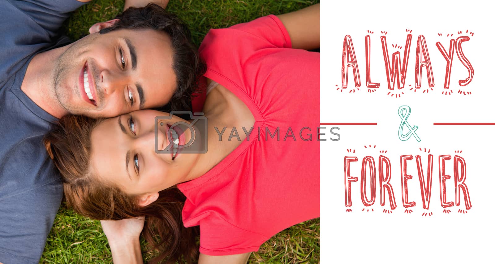 Royalty free image of Composite image of cute valentines couple by Wavebreakmedia