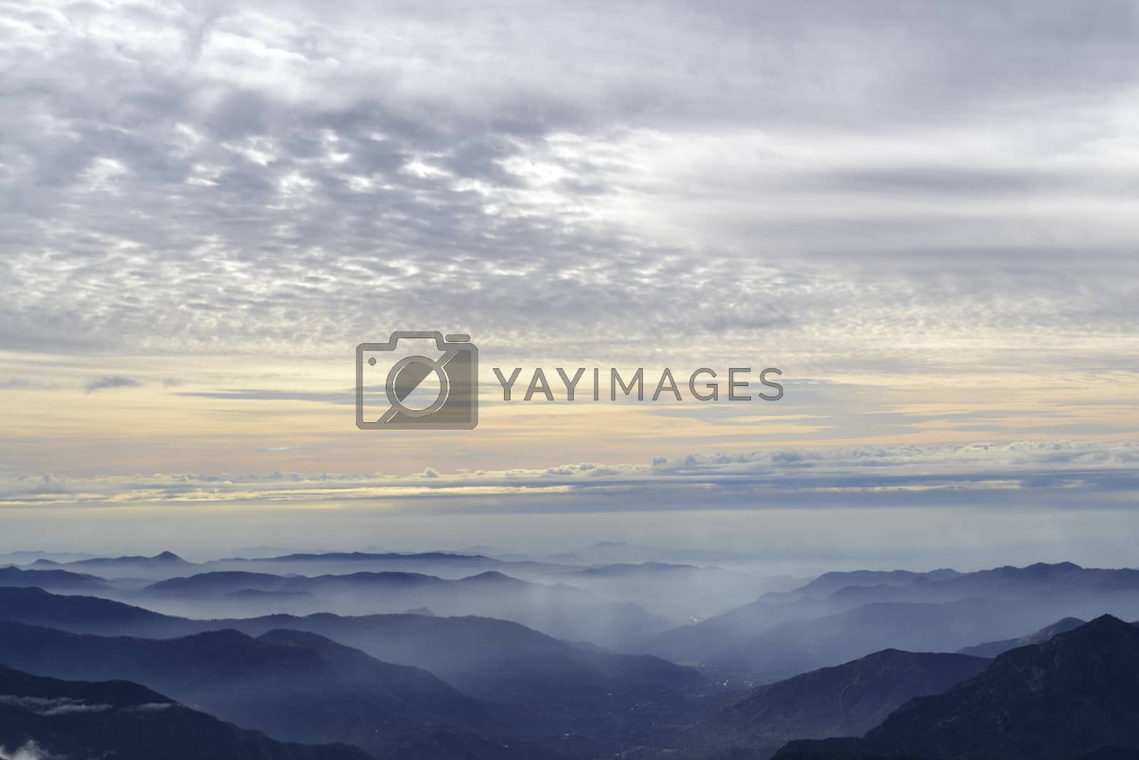 Royalty free image of Sunset from the Moro Rock by rmbarricarte