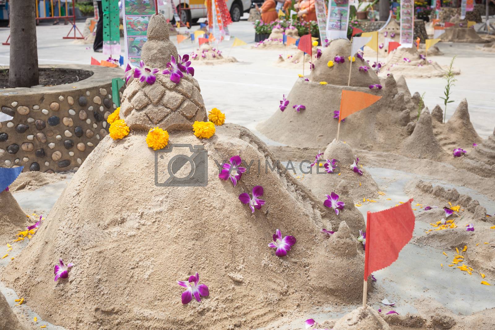 Royalty free image of Sand pagoda ceremony, Cultural activities including sand sculptu by FrameAngel