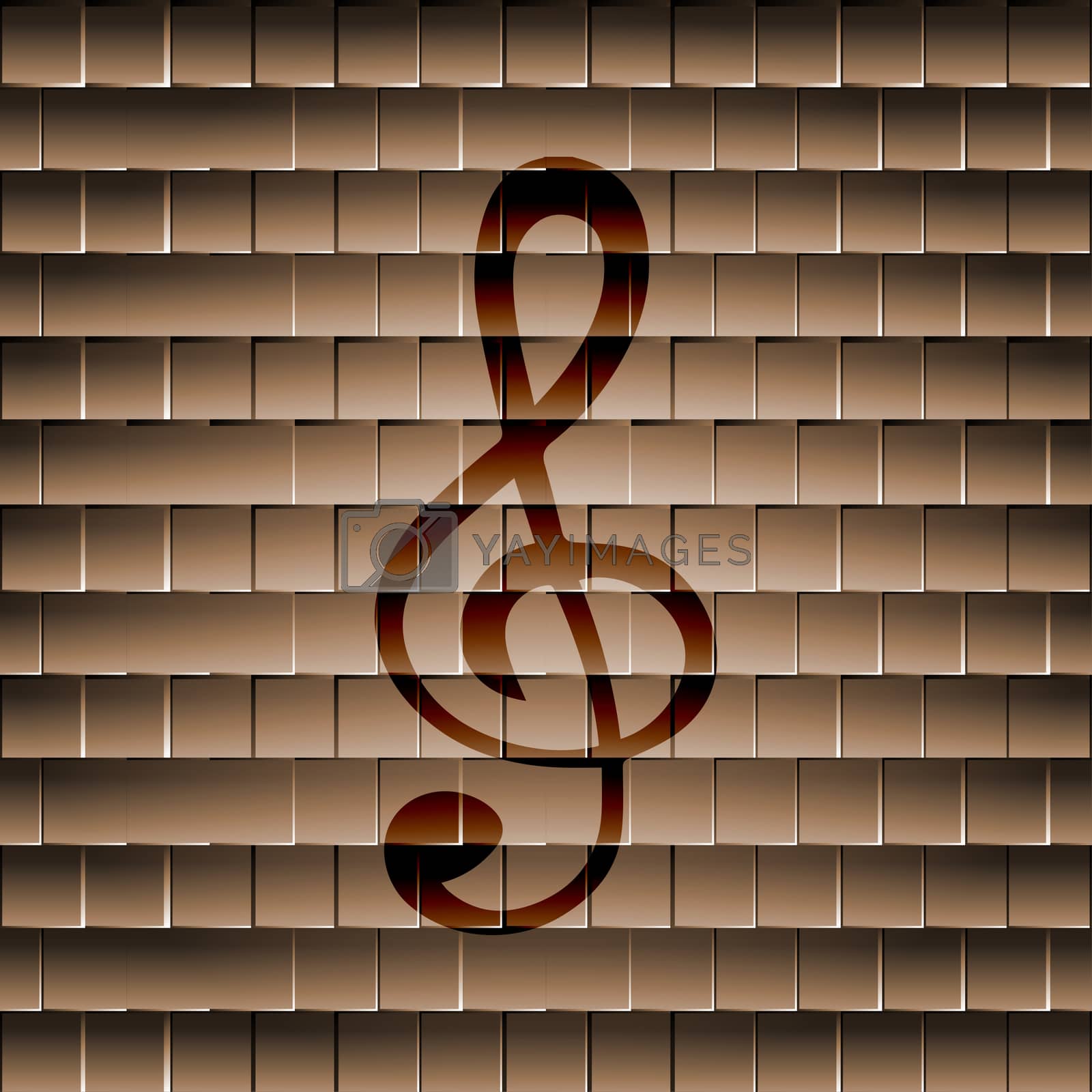 Royalty free image of treble clef icon. Flat with abstract background by serhii_lohvyniuk