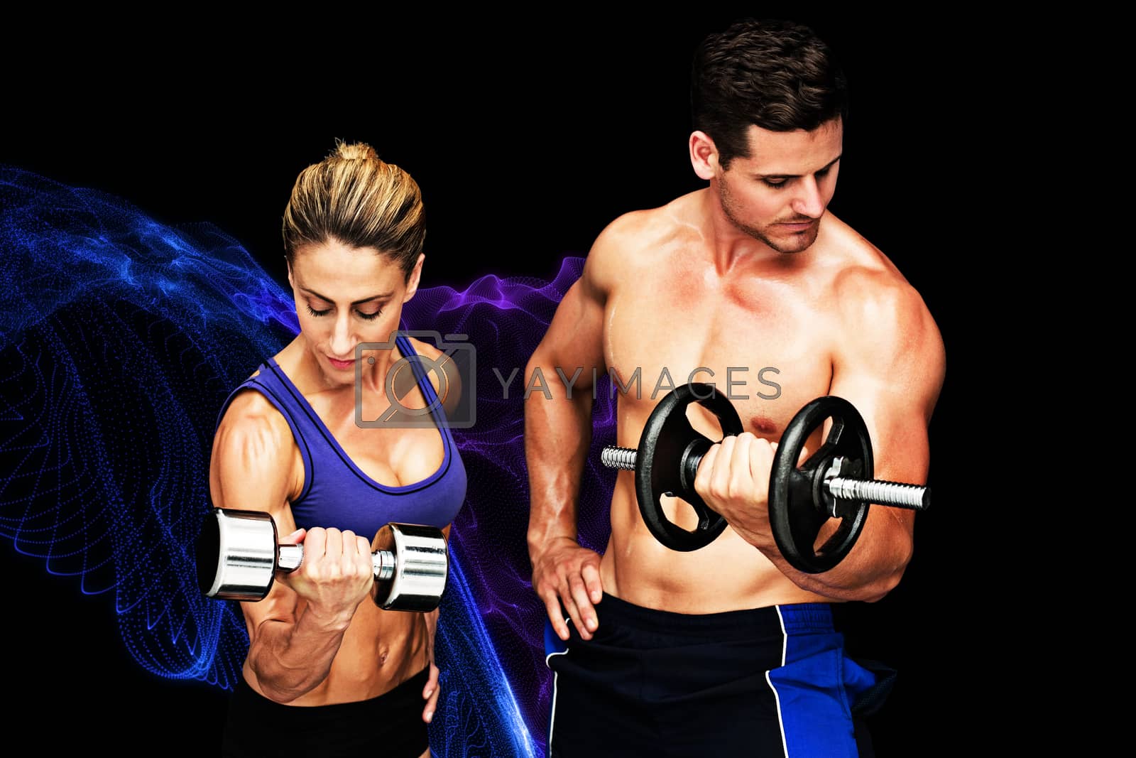 Royalty free image of Composite image of bodybuilding couple by Wavebreakmedia