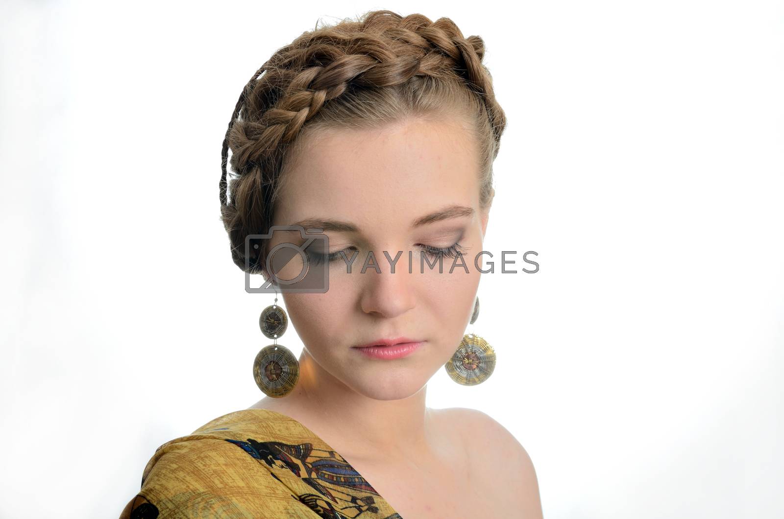 Royalty free image of Girl with earrings by bartekchiny