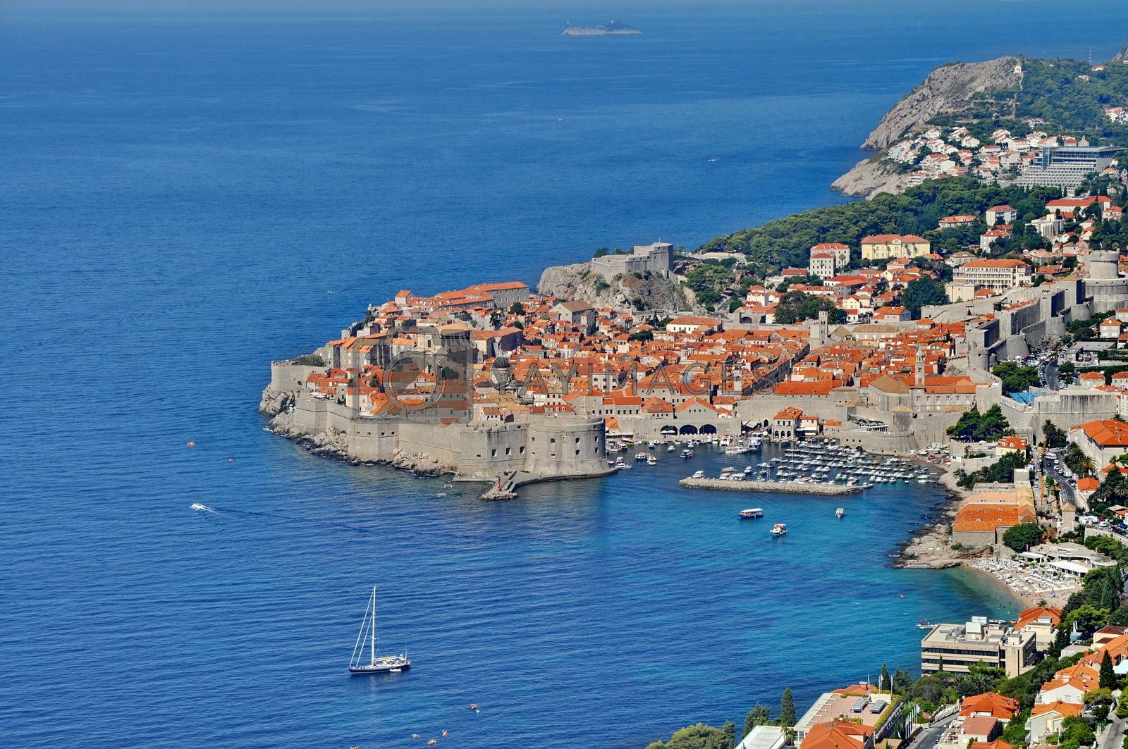 Royalty free image of City of Dubrovnik in Croatia from above by anderm