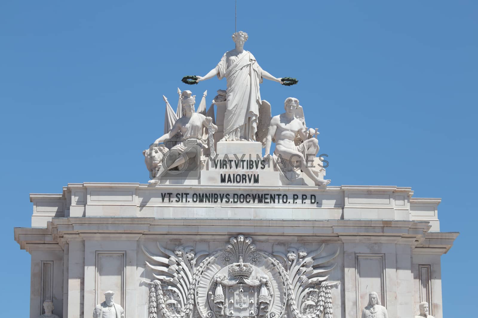 Royalty free image of Statues at the top of Rua Augusta Arch in Lisbon, Portugal. Alle by devy