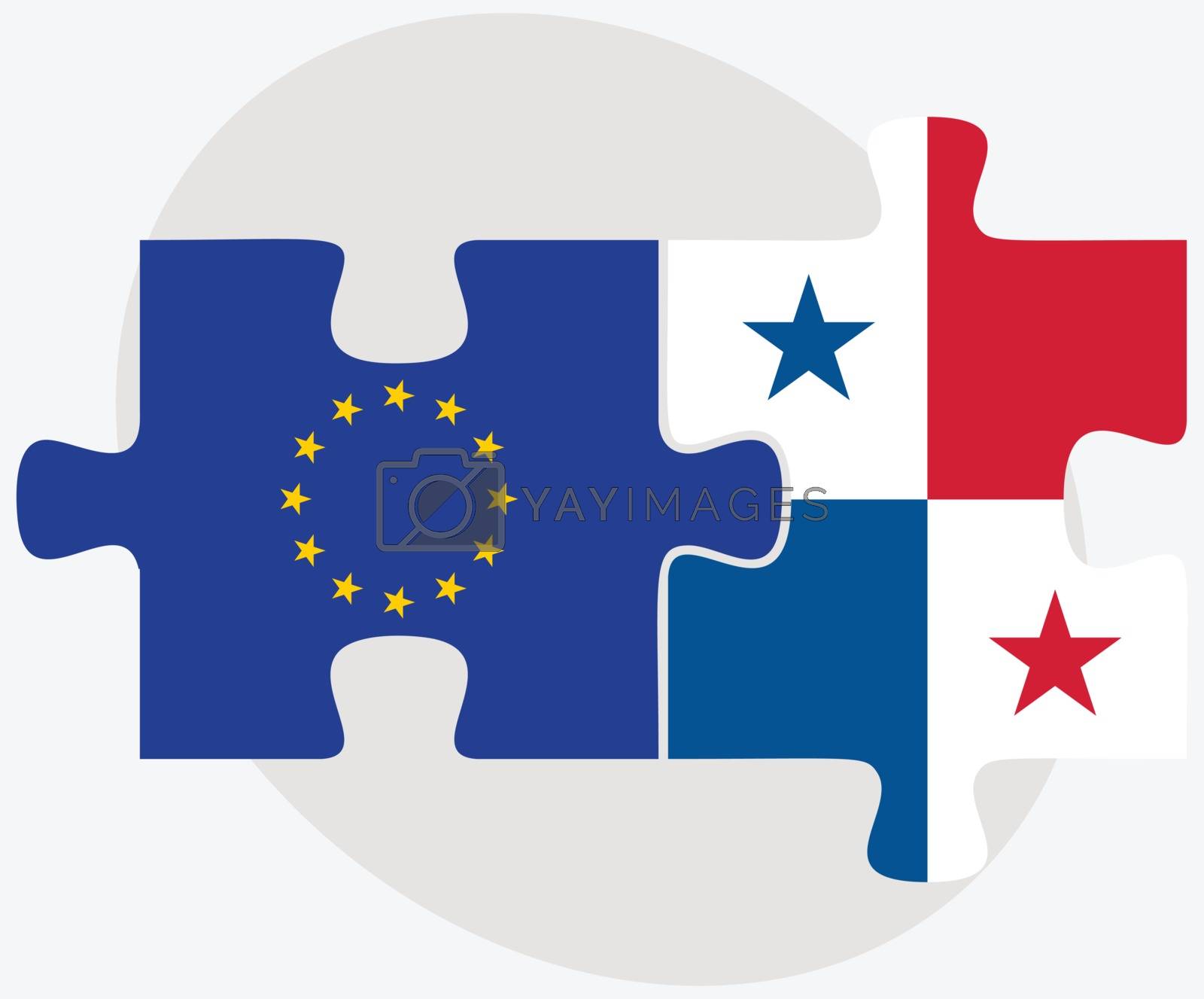 Royalty free image of European Union and Panama Flags in puzzle by Istanbul2009