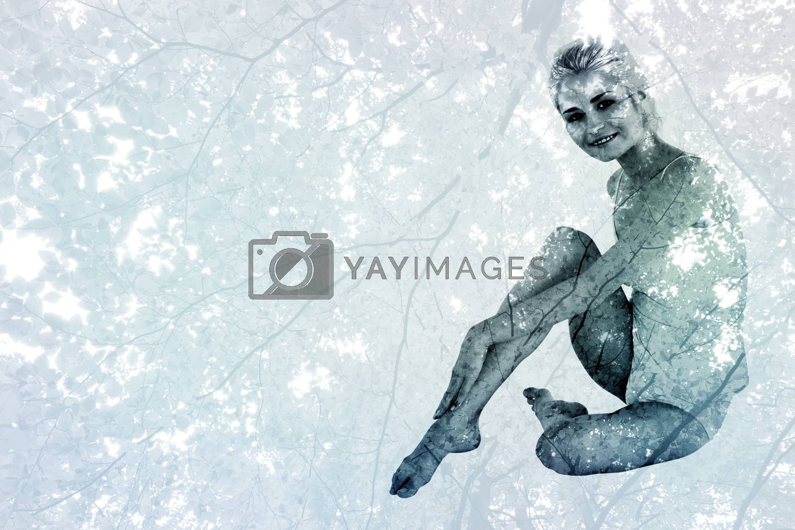 Royalty free image of Composite image of full length portrait of a toned blond by Wavebreakmedia