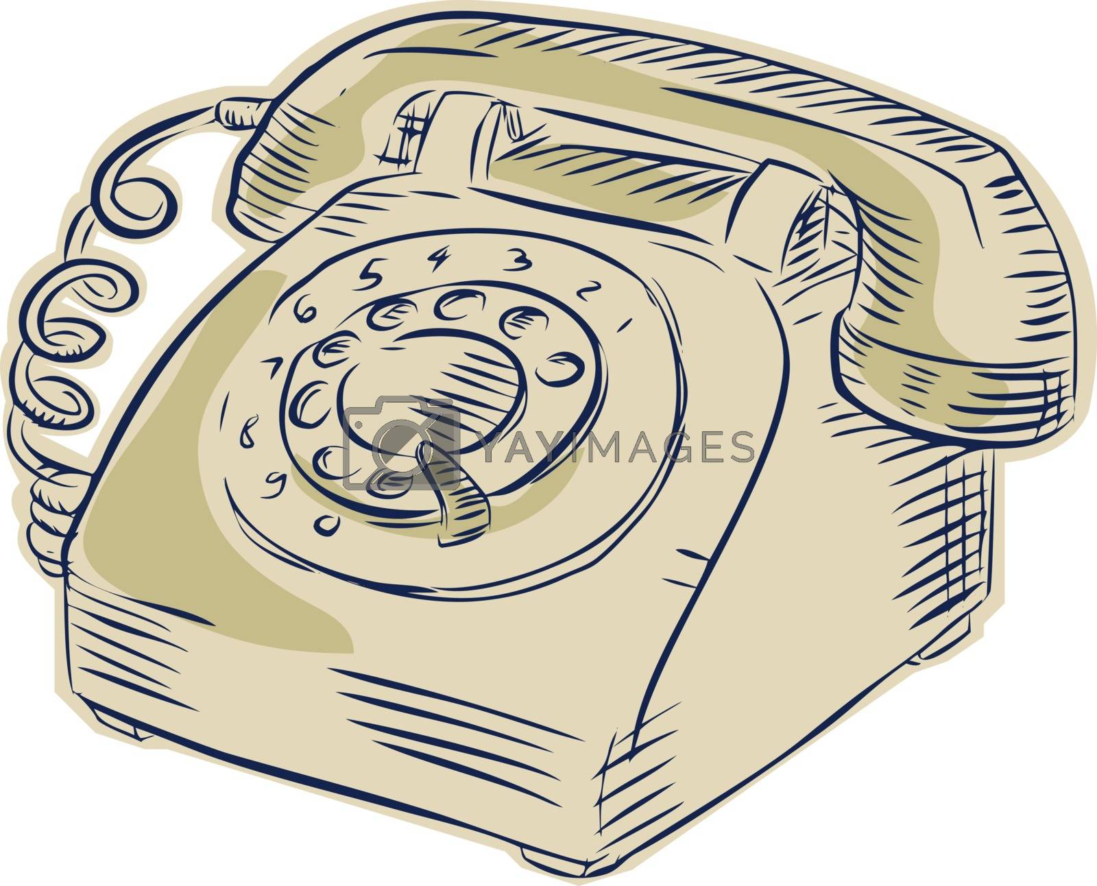 Royalty free image of Telephone Vintage Etching by patrimonio