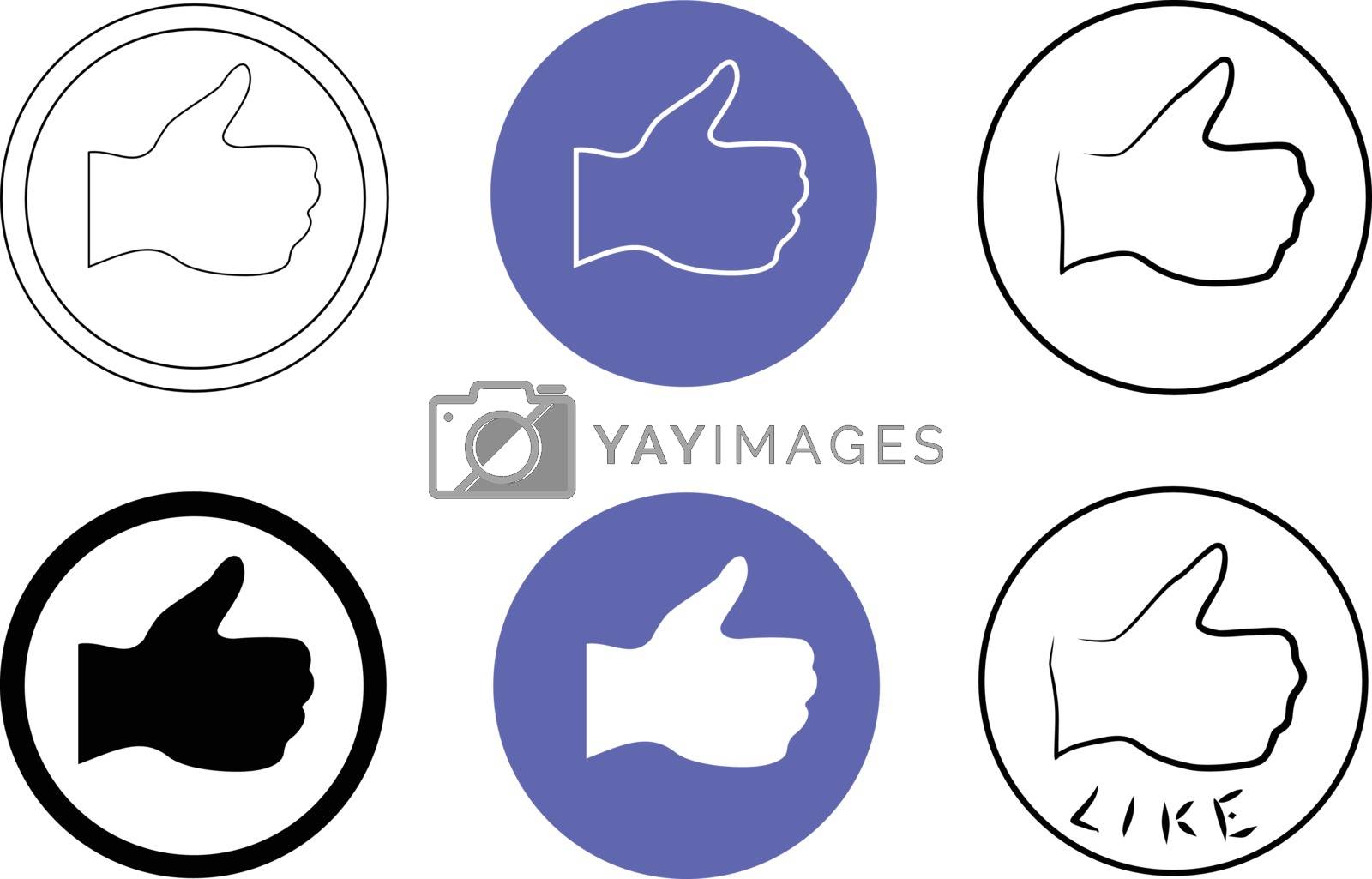 Royalty free image of Thumbs Up Sign set icon vector eps 10 by leonardo255